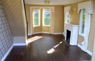 Living room with new curtains