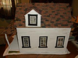 finished back wall with "peeling" paint